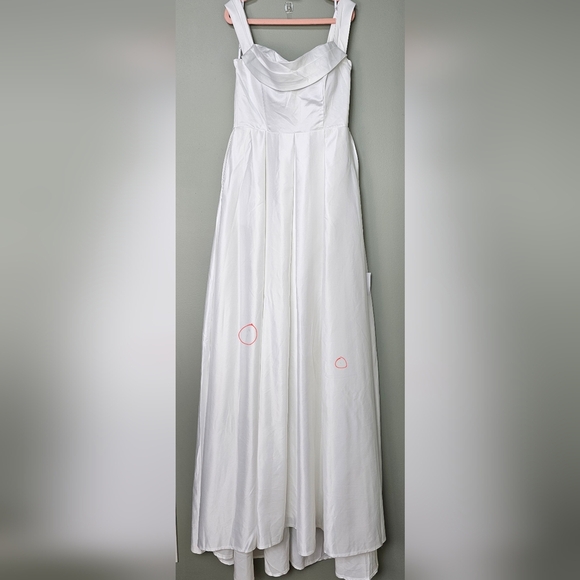 Lulus Extraordinary Vow White Off-the-Shoulder Maxi Dress with Pockets, Small - Picture 13 of 14
